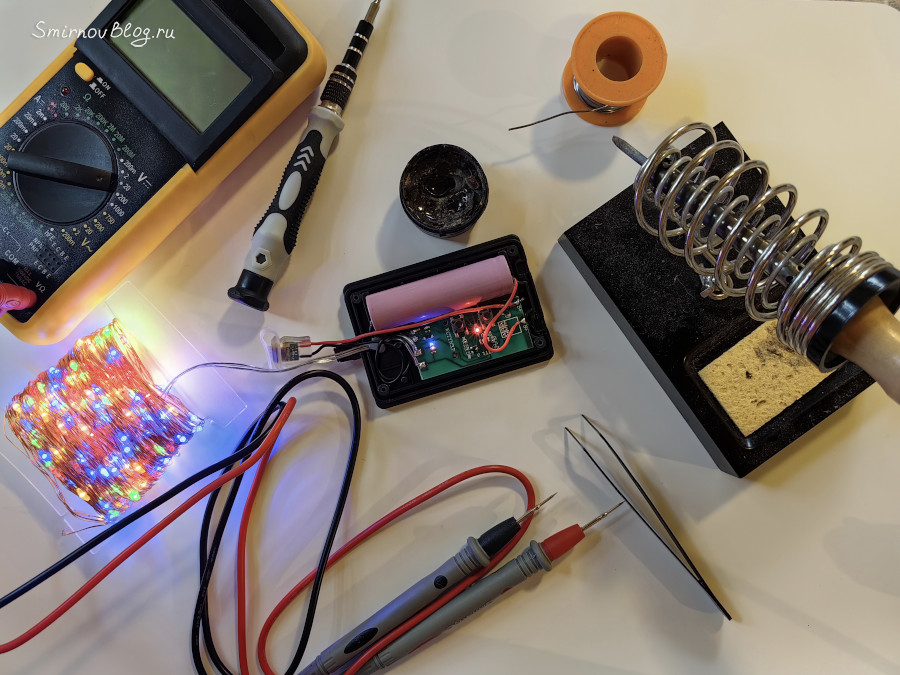 Модернизация уличной гирлянды на солнечной батарее