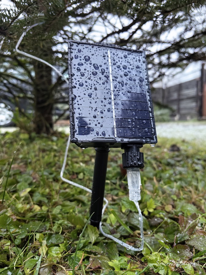 Уличная гирлянда на солнечной батарее с зарядкой через Type-c