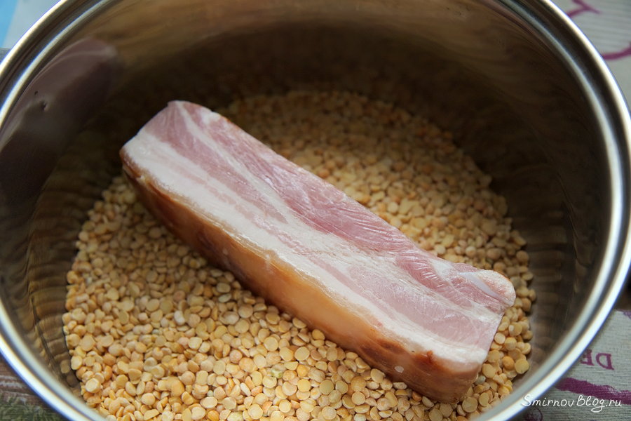 Рецепт вкусного горохового супа с копчёностями