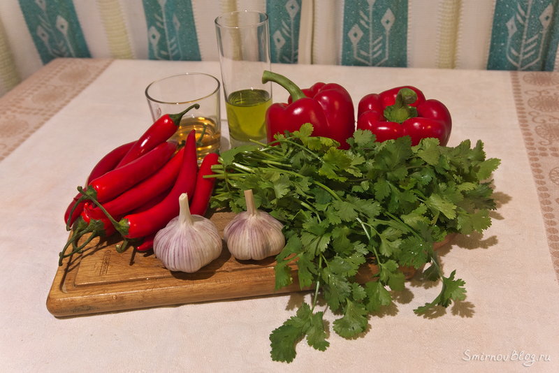 Очень острый соус с кинзой. Рецепт