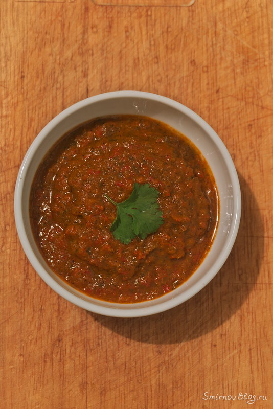 Очень острый соус с кинзой. Рецепт