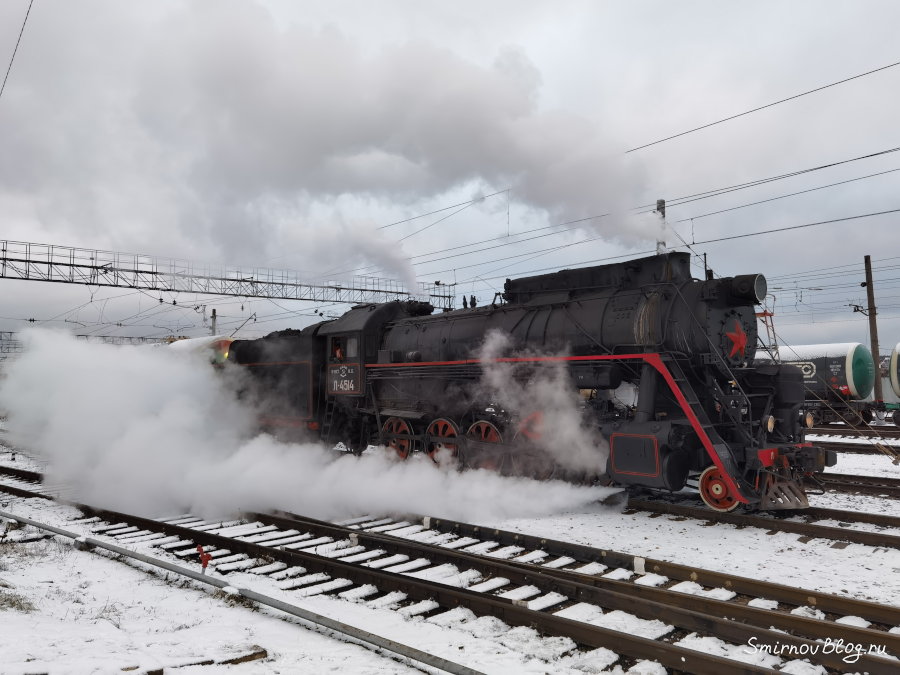 Паровоз Л (Паровоз Победа, Л-4514) на станции Новоиерусалимская (Рижское направление)