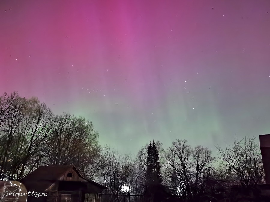 Полярное сияние в Подмосковье. Истра.